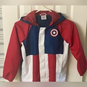 Disney Marvel Captain America Red, Blue, and White Superhero Jacket Size 5/6